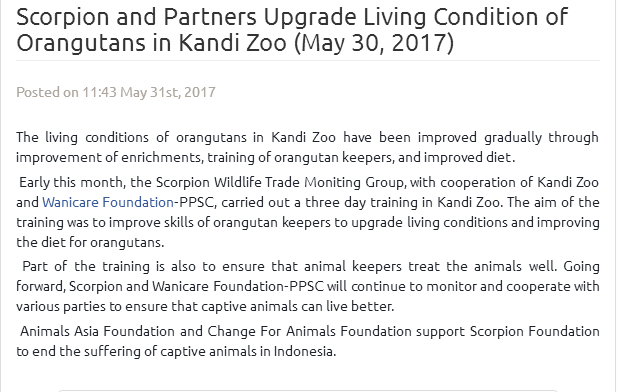 scorpion with animals asia and change for animals